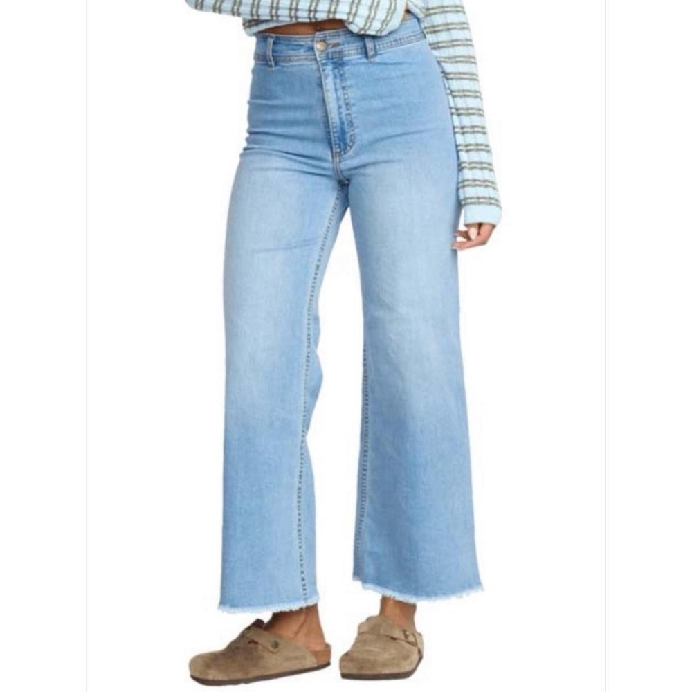 Billabong Womens Boho Coastal High Rise Free Fall Indigo Cotton Jeans Sz 26